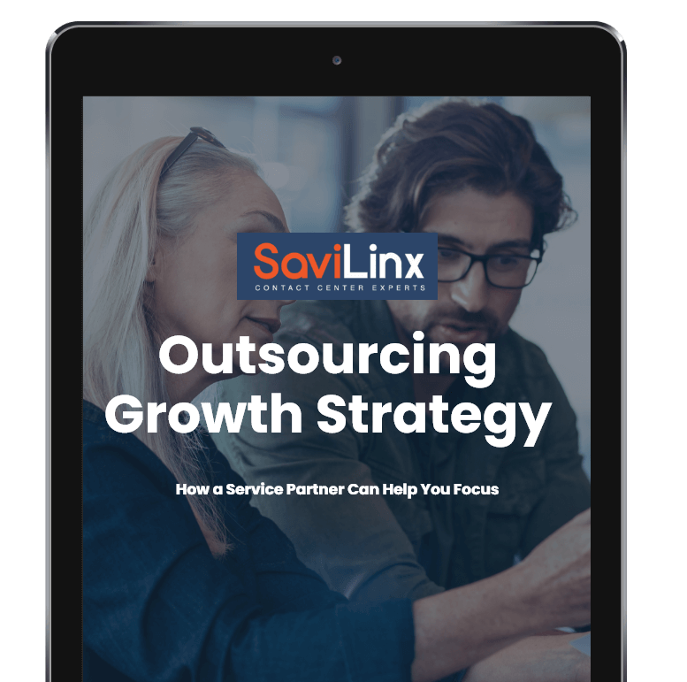 Tablet showing our Outsourcing Growth Strategy paper.